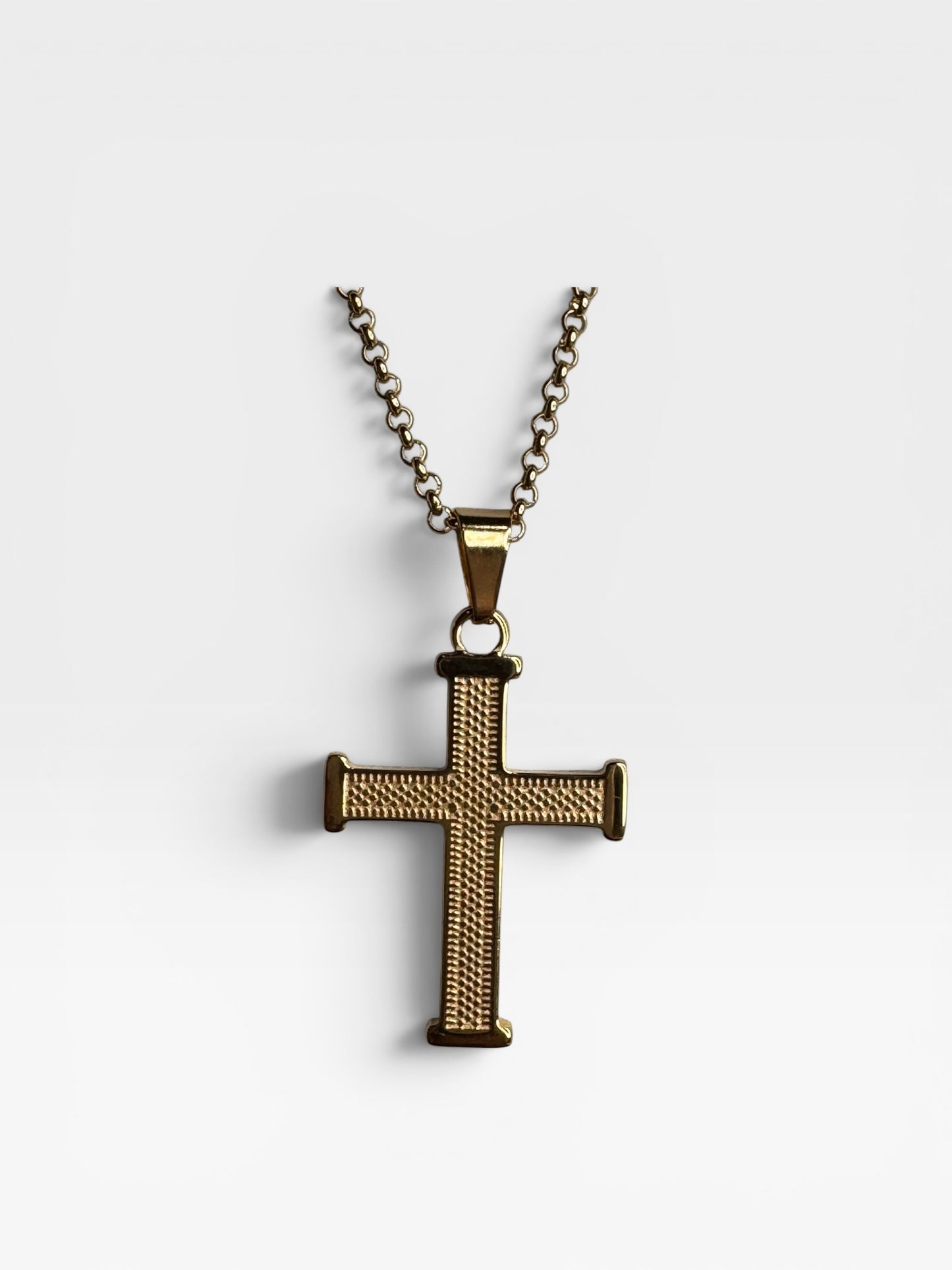 Hermes Etched Stainless Steel Cross