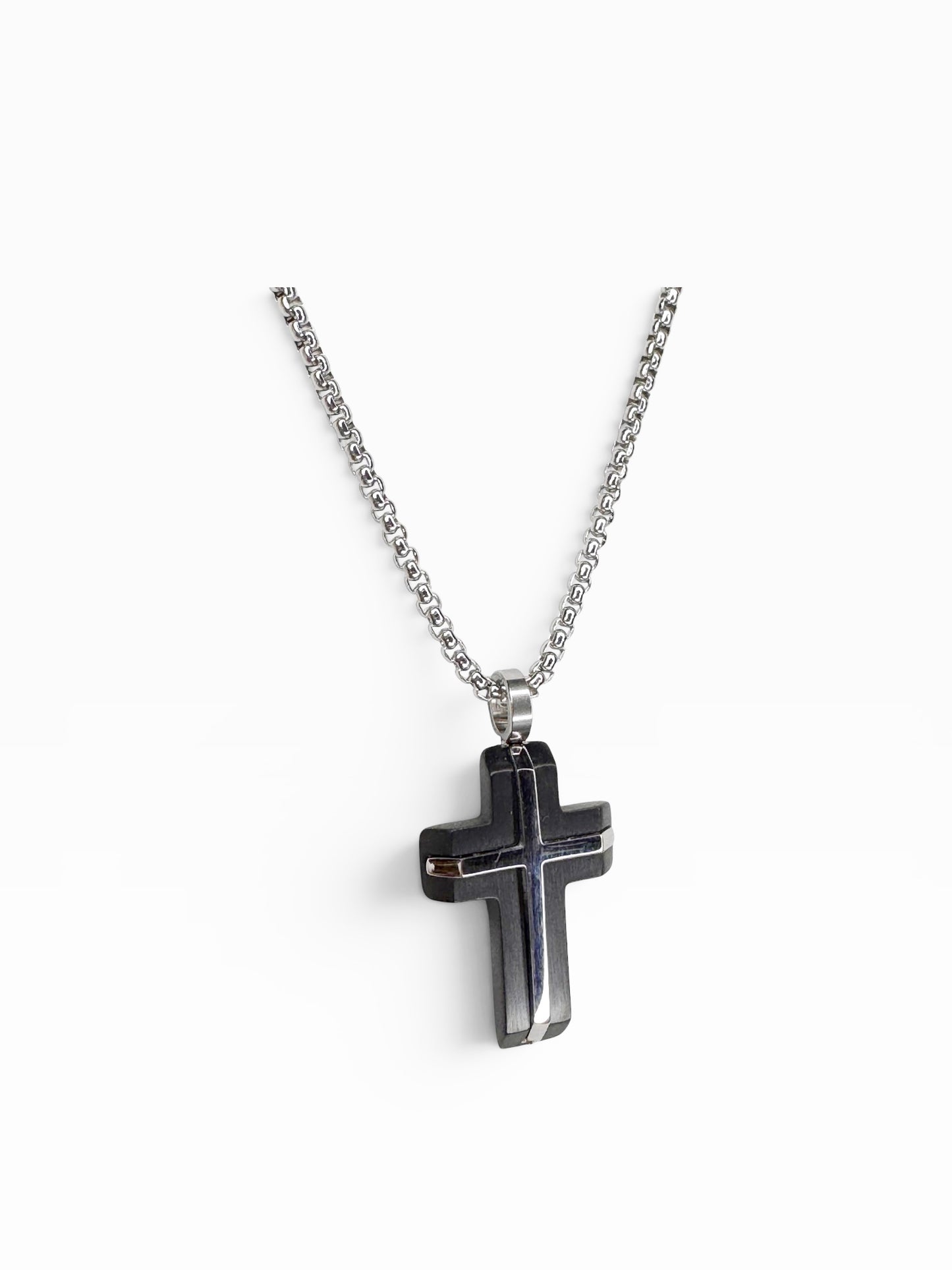 Poseidon Two Tone Stainless Steel Cross