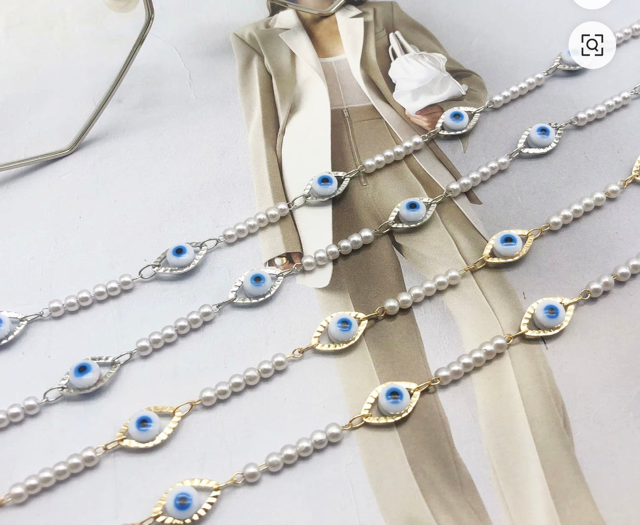 Evil Eye Beaded Eye Glass Chain
