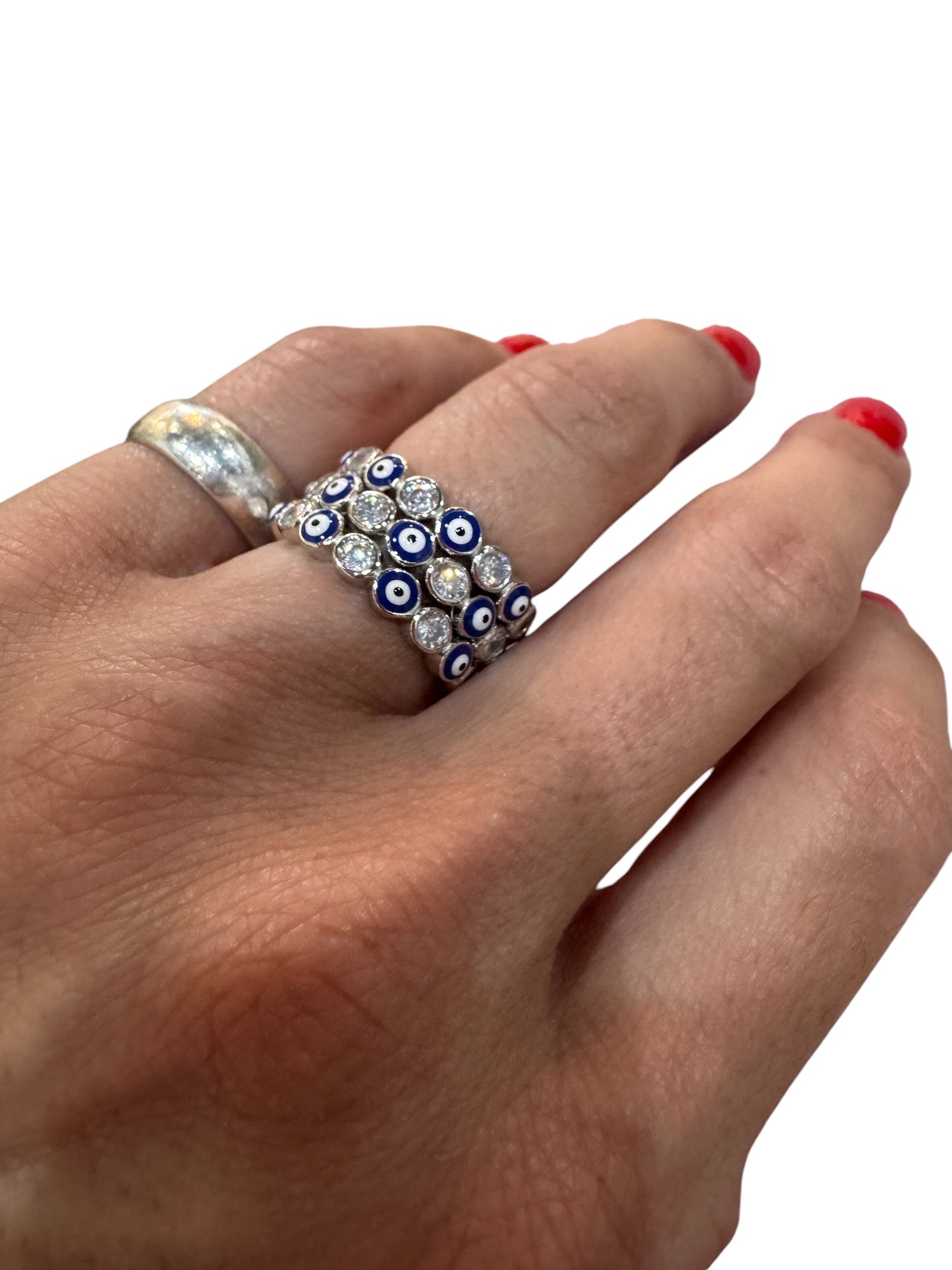Evil Eye Silver 925 Eternity band
