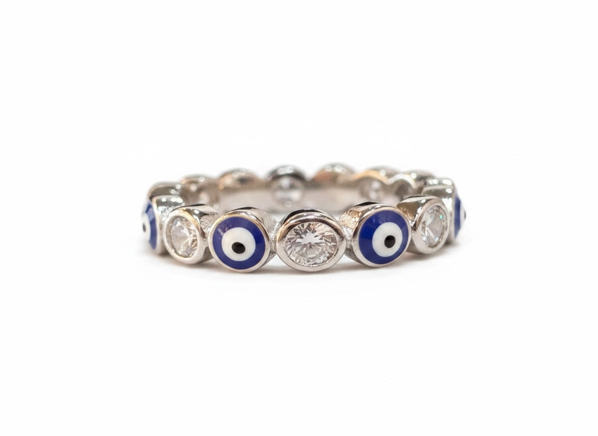 Evil Eye Silver 925 Eternity band