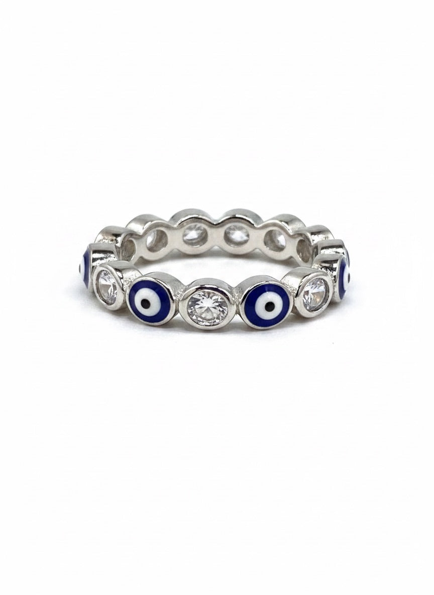 Evil Eye Silver 925 Eternity band