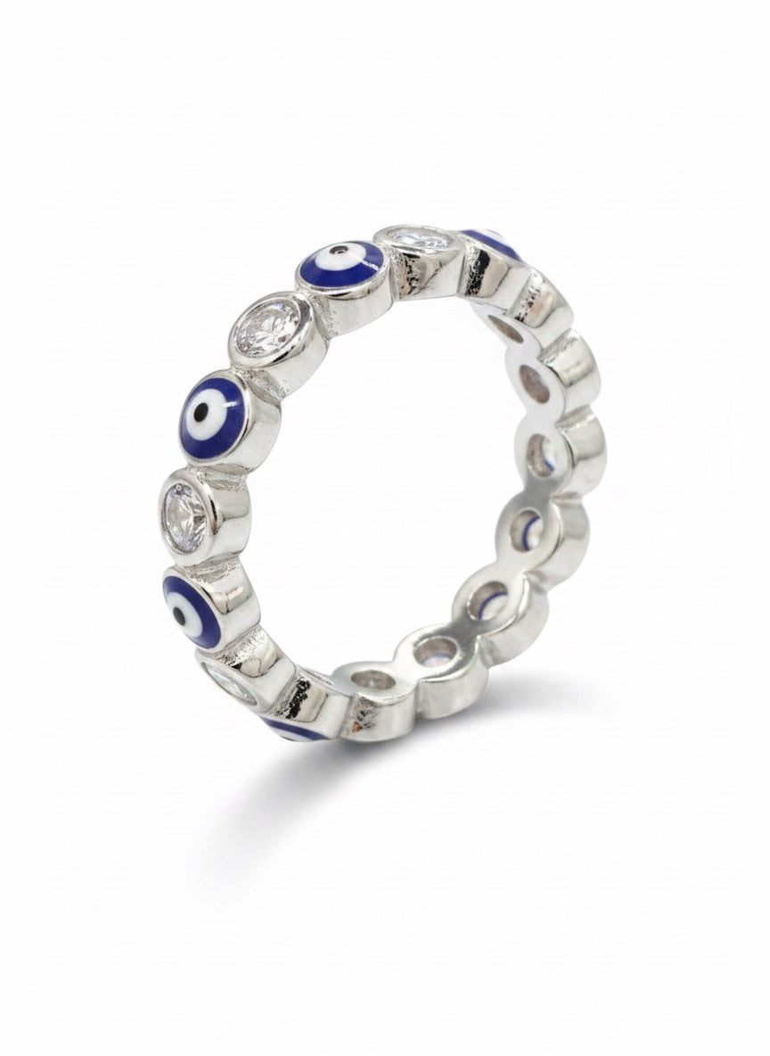 Evil Eye Silver 925 Eternity band
