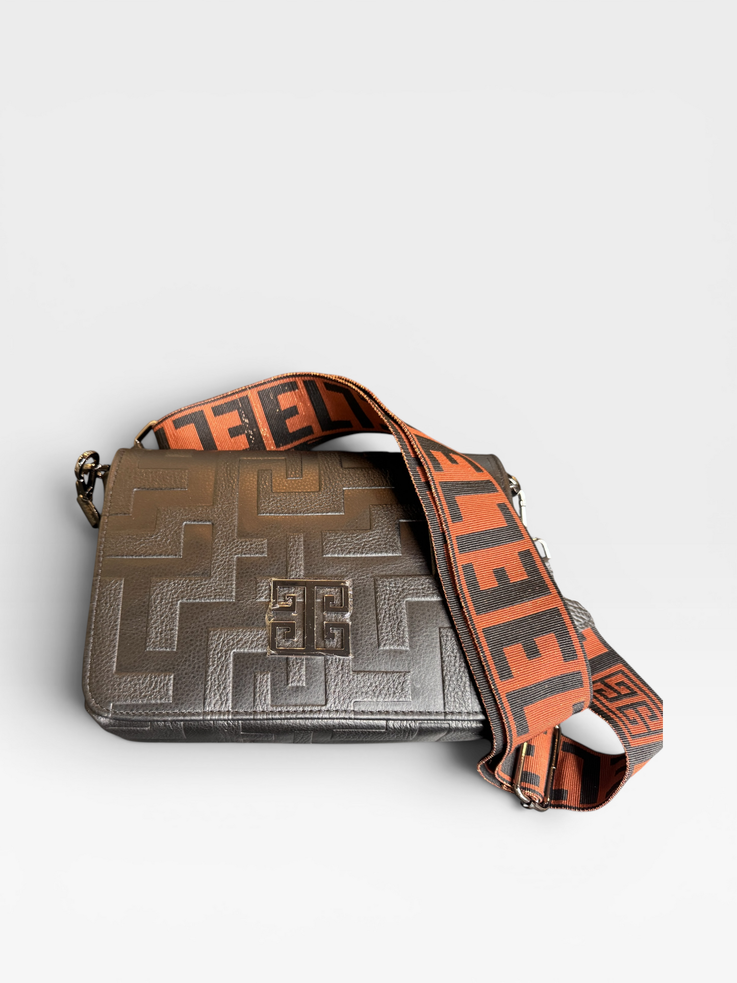 Ouranos Embossed Leather Bag