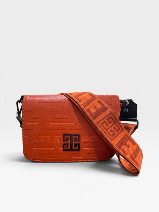 Ouranos Embossed Orange Leather