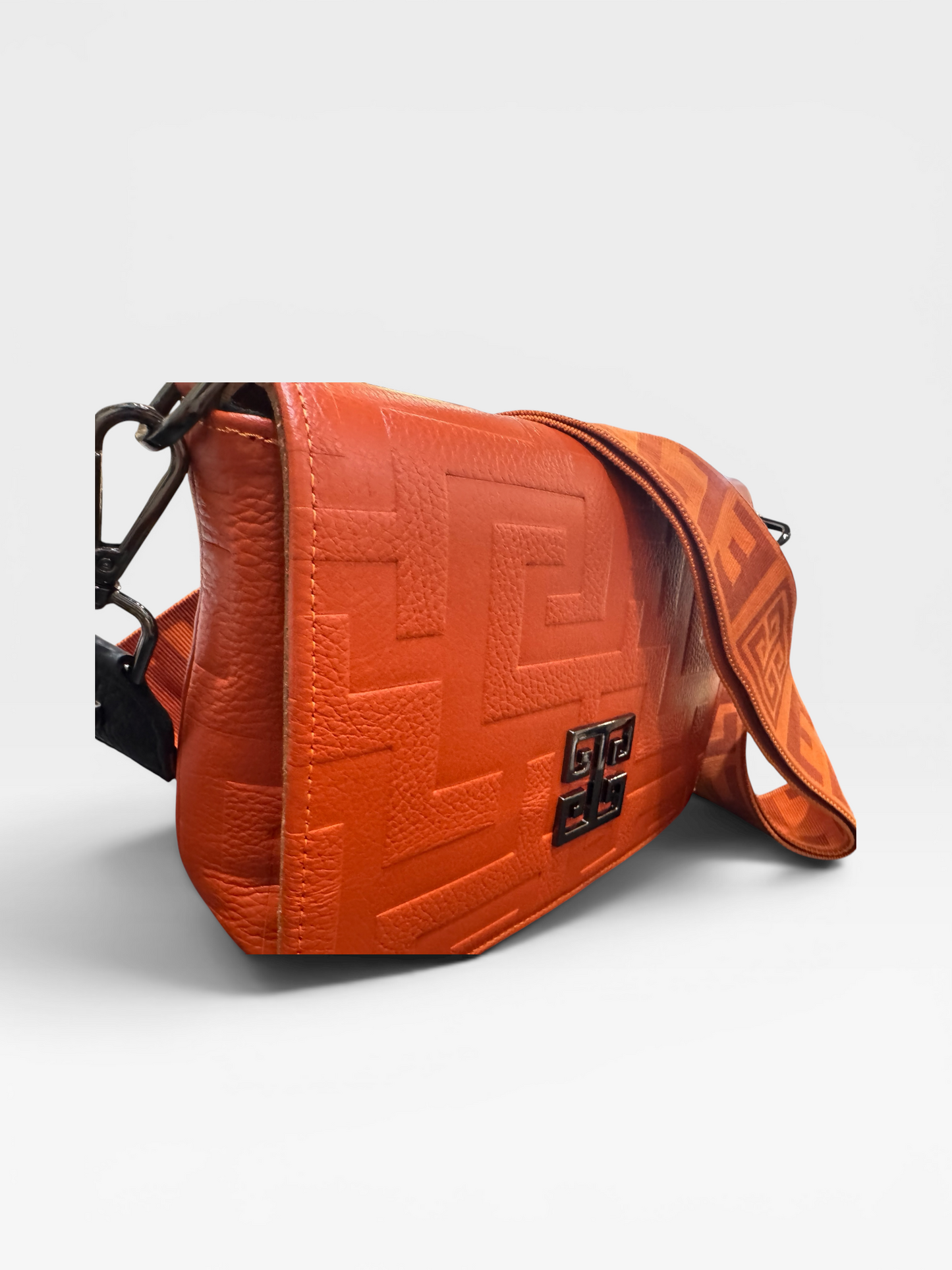 Ouranos Embossed Orange Leather