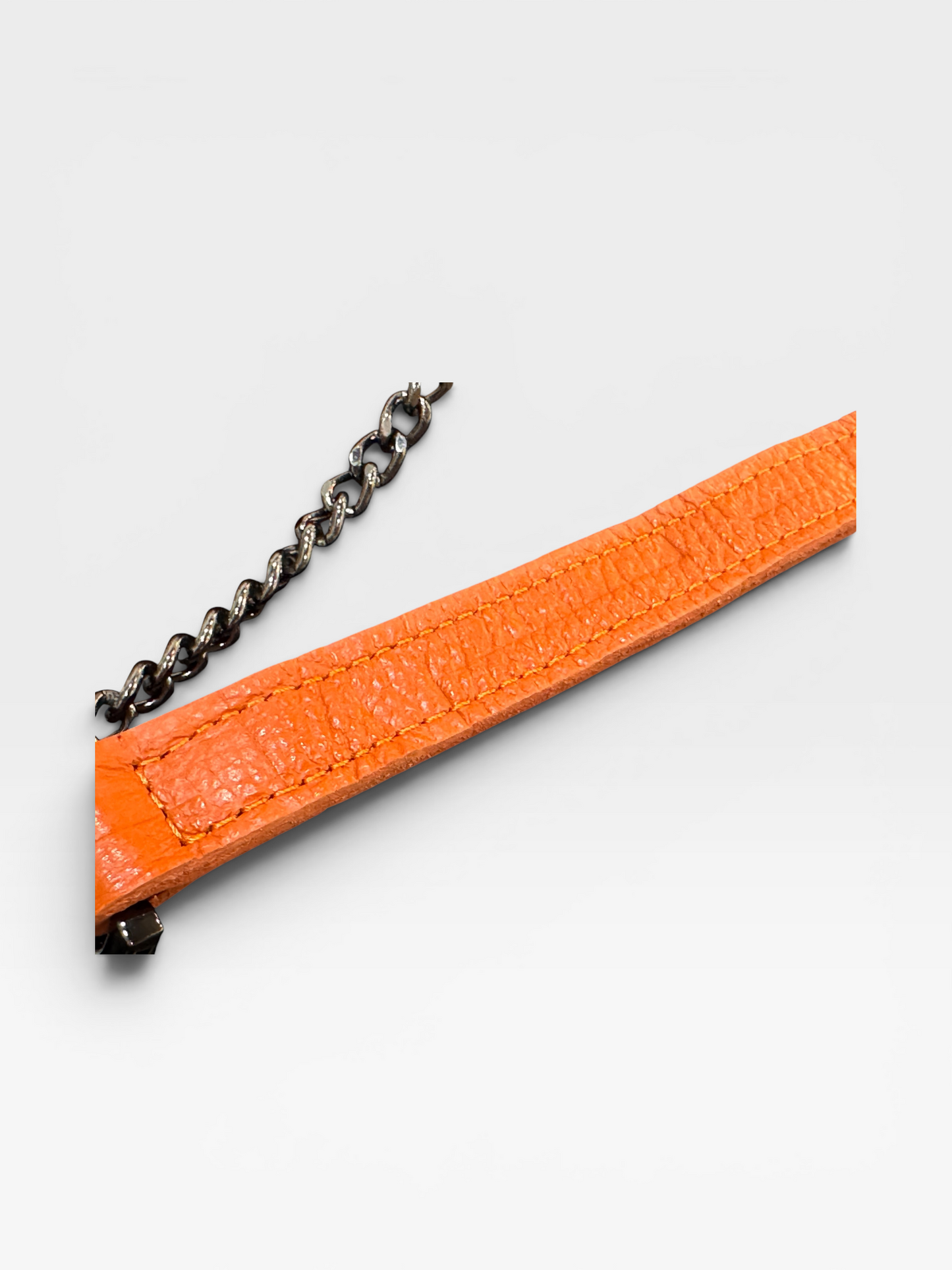 Antiparos Mini Orange Embossed Leather Bag
