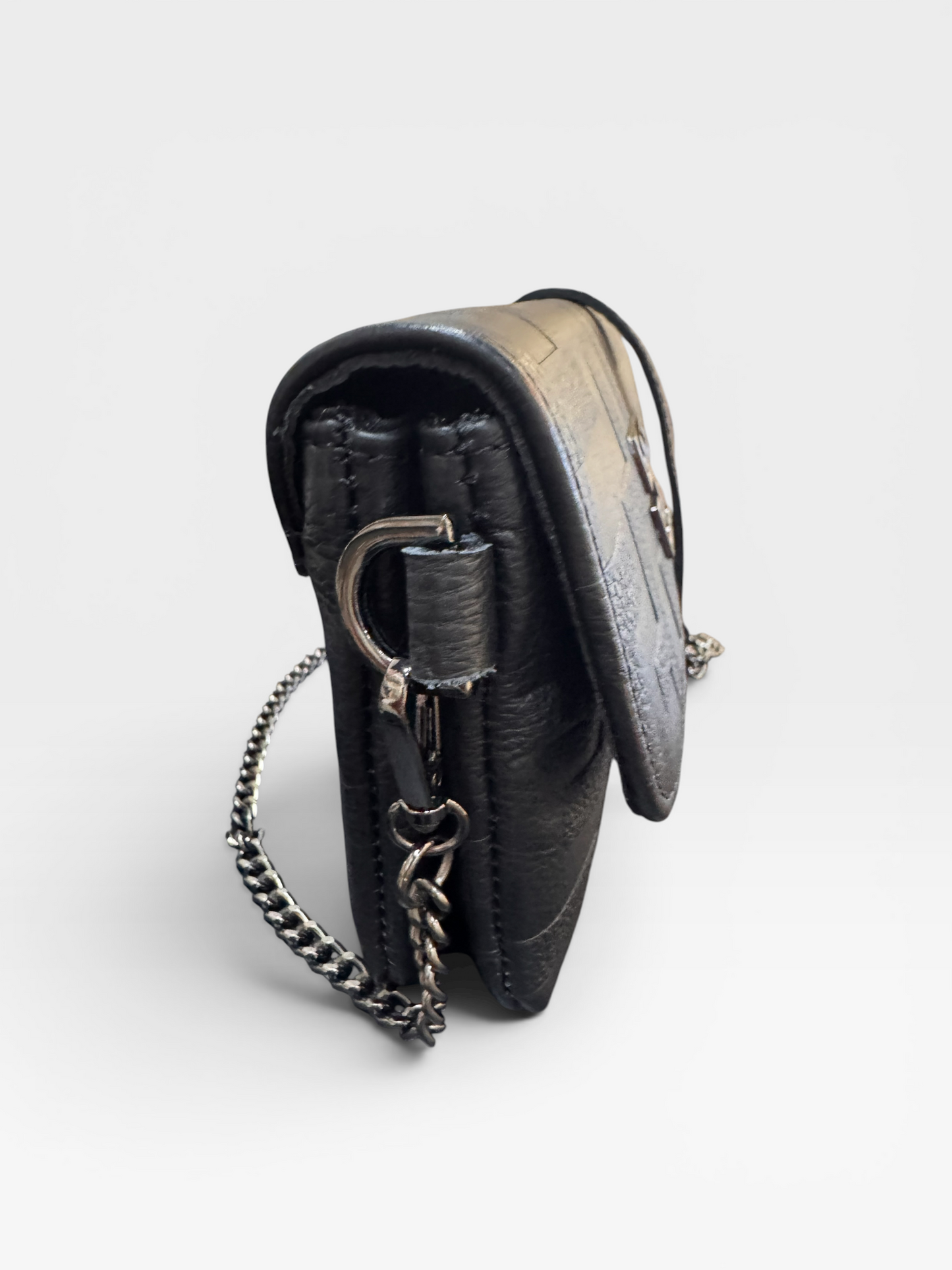 Antiparos Mini Black Embossed Bag