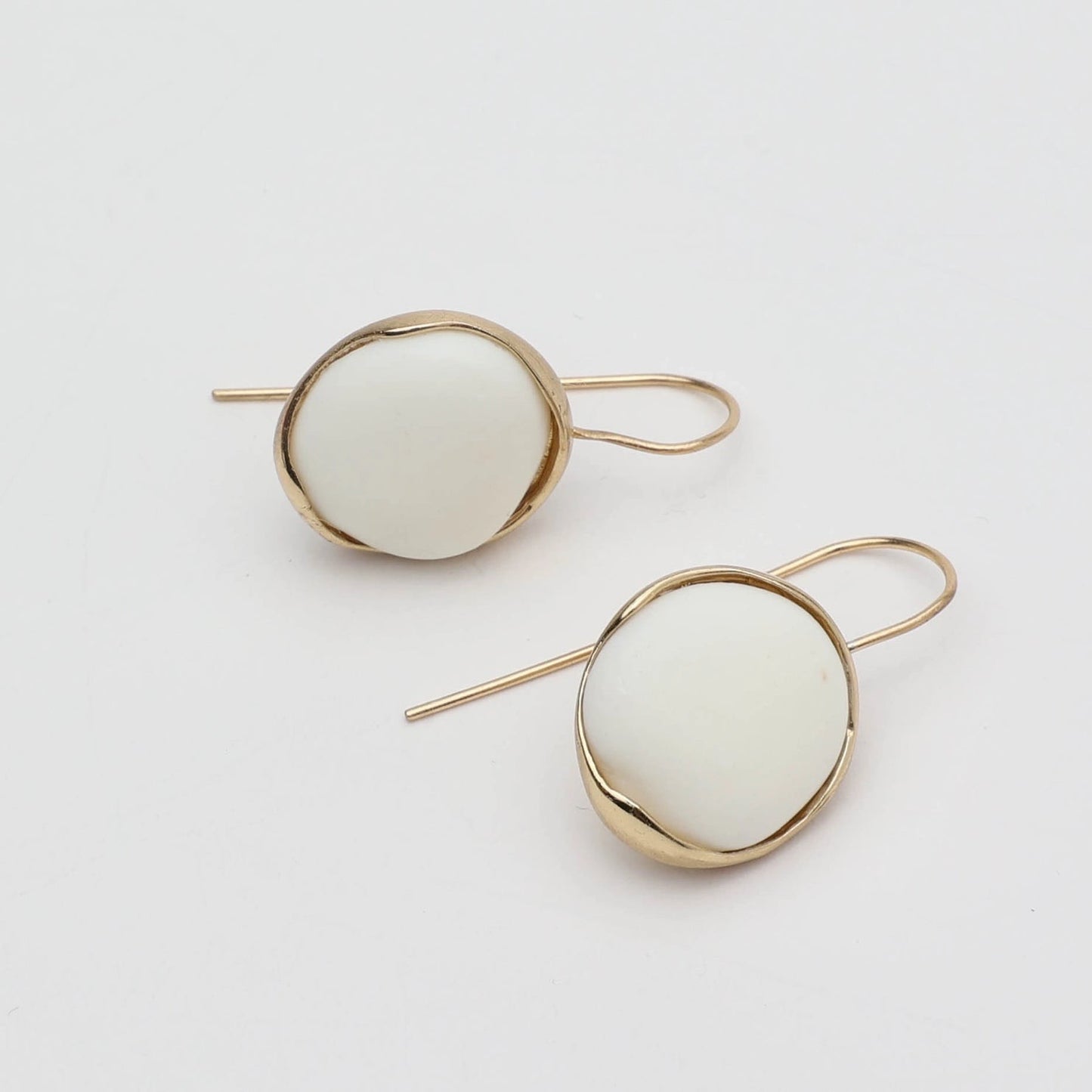 Brass And Stone Drop Earrings