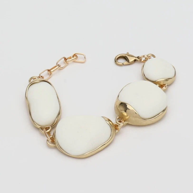 White/Black Stone Chain Bracelet