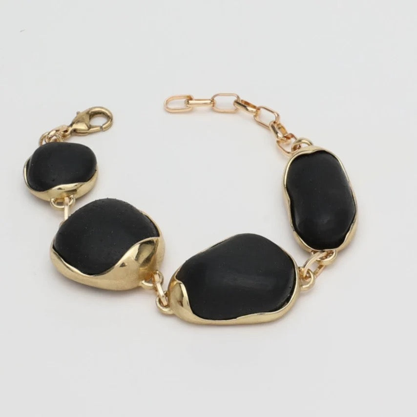White/Black Stone Chain Bracelet