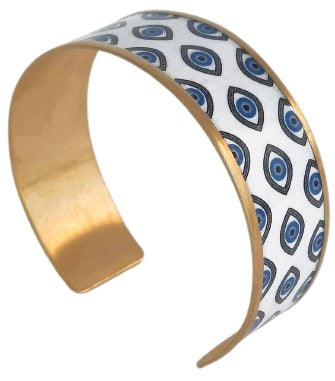 Evil Eye Brass Cuff Bracelet