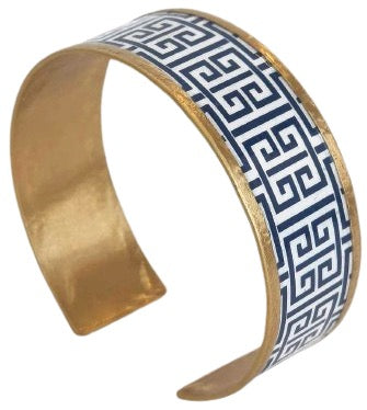 Greek Key Brass Cuff Bracelet
