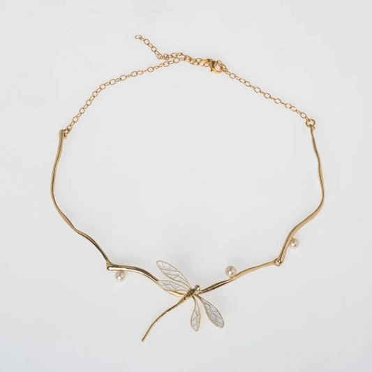 Dragonfly Brass Chain Necklace