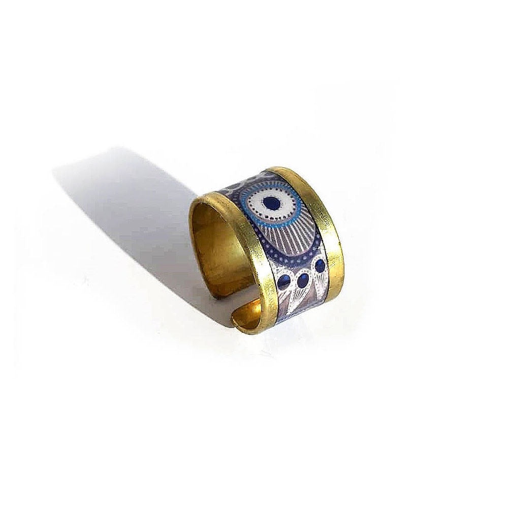 Evil Eye Iris Art Ring