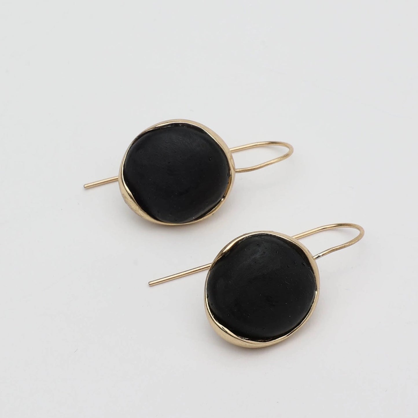 Brass And Stone Drop Earrings