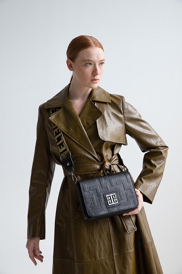 Ouranos Embossed Leather Bag