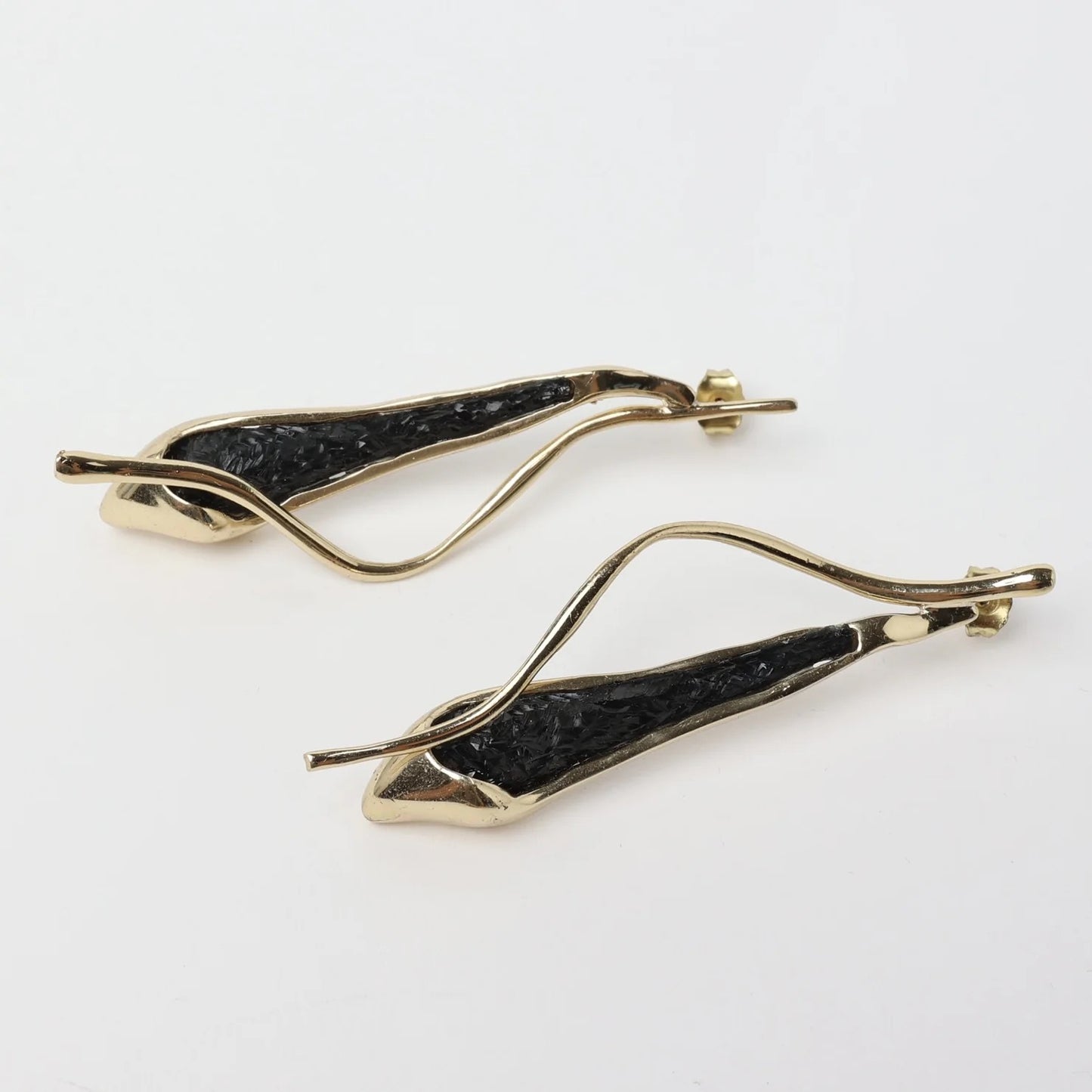 Brass And Resin Drop Earrings