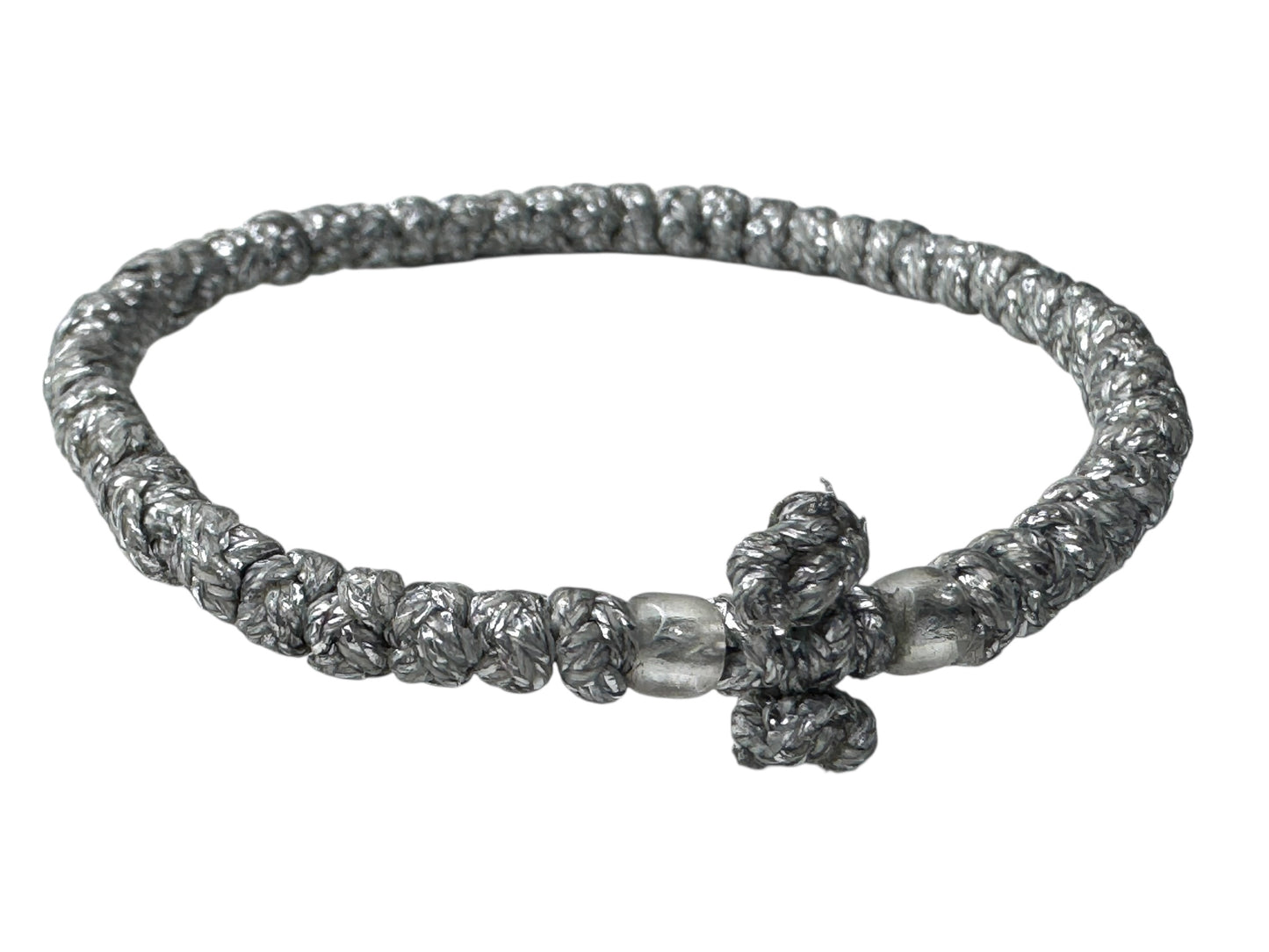 Greek Orthodox Prayer Rope Komboskini Bright Silver