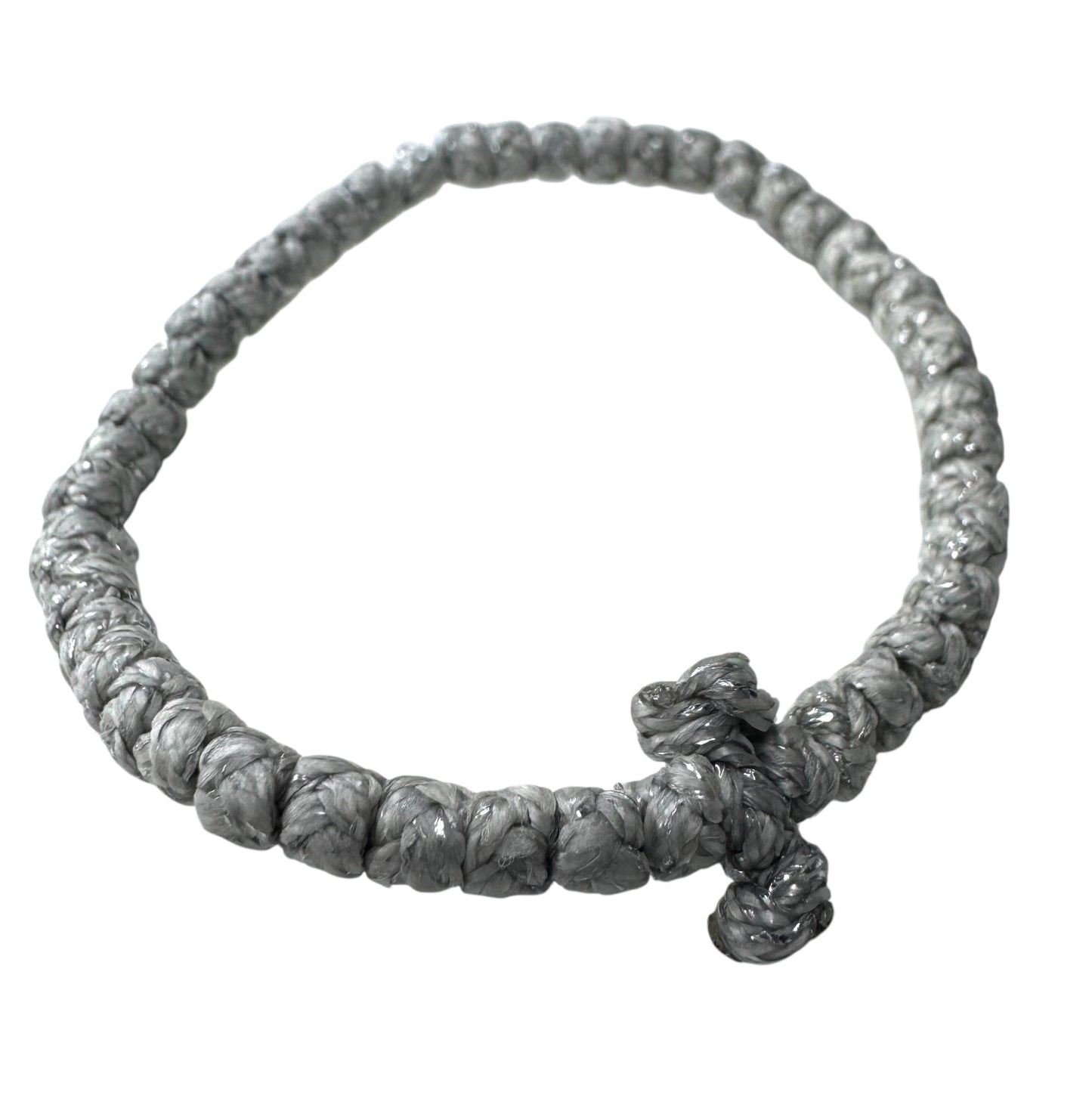 Greek Orthodox Komboskini Prayer Rope Matte Silver