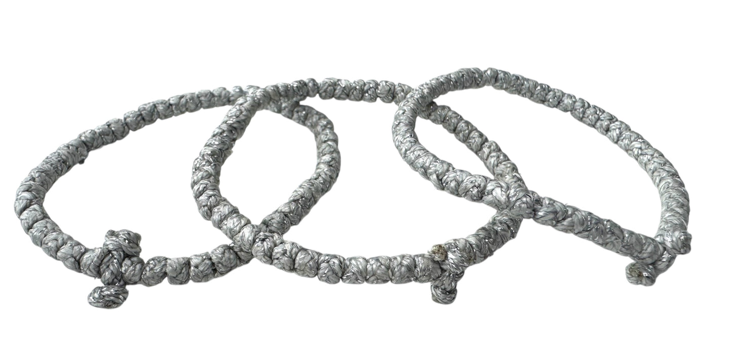 Greek Orthodox Komboskini Prayer Rope Matte Silver