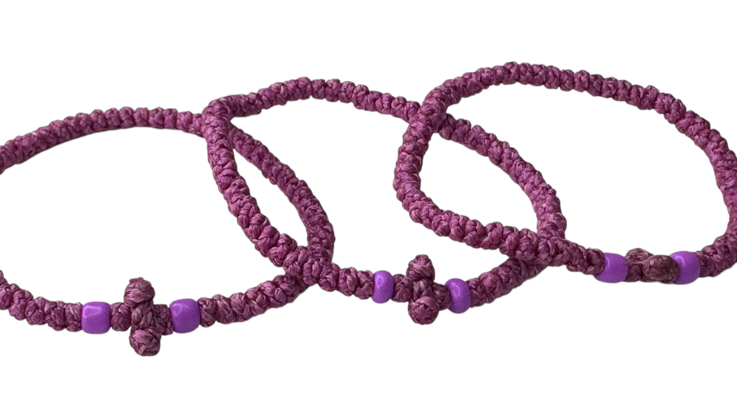 Greek Orthodox Prayer Bracelet Komboskini Raspberry