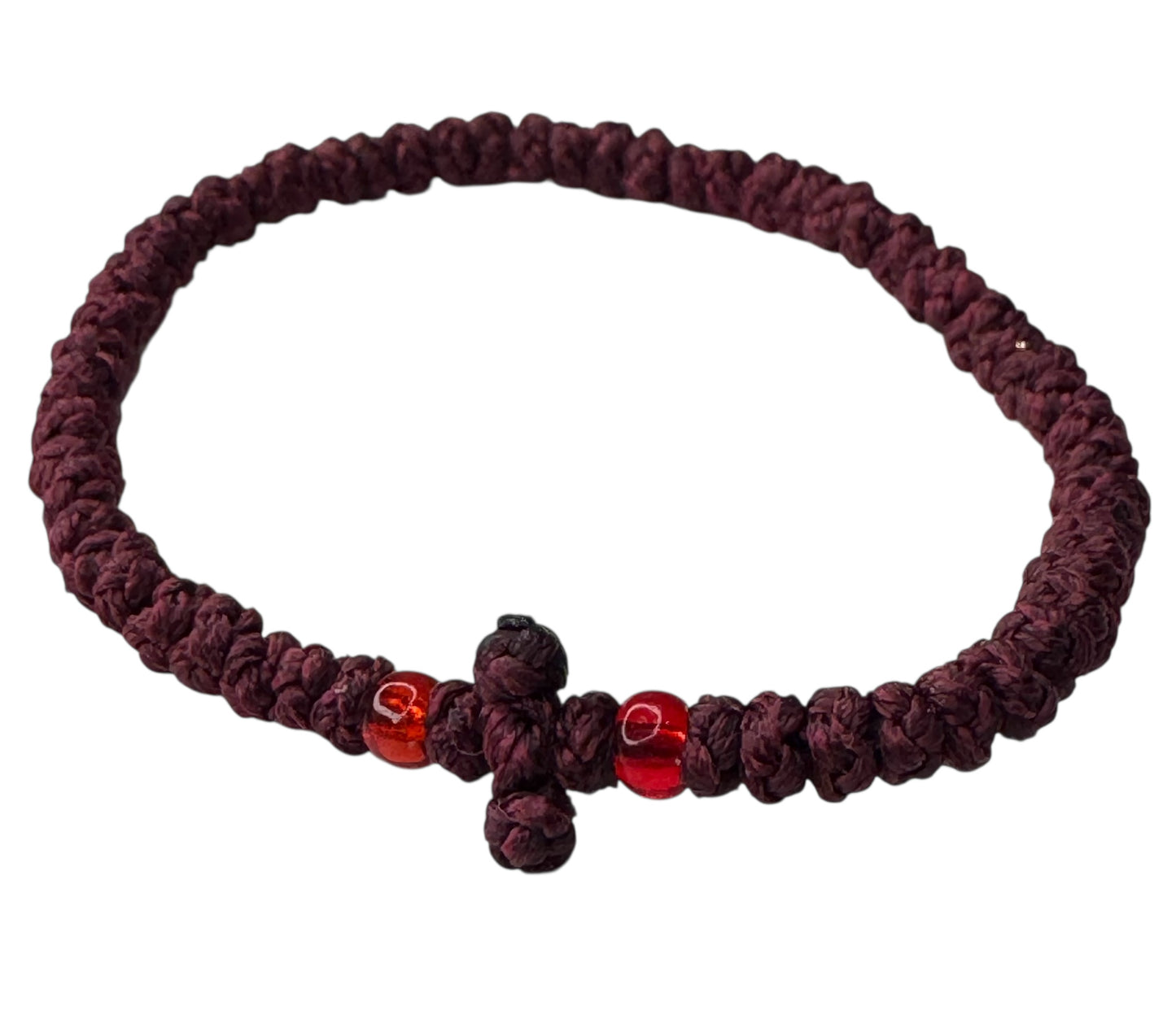 Greek Orthodox Komboskini Prayer Rope Bracelet Light Burgundy