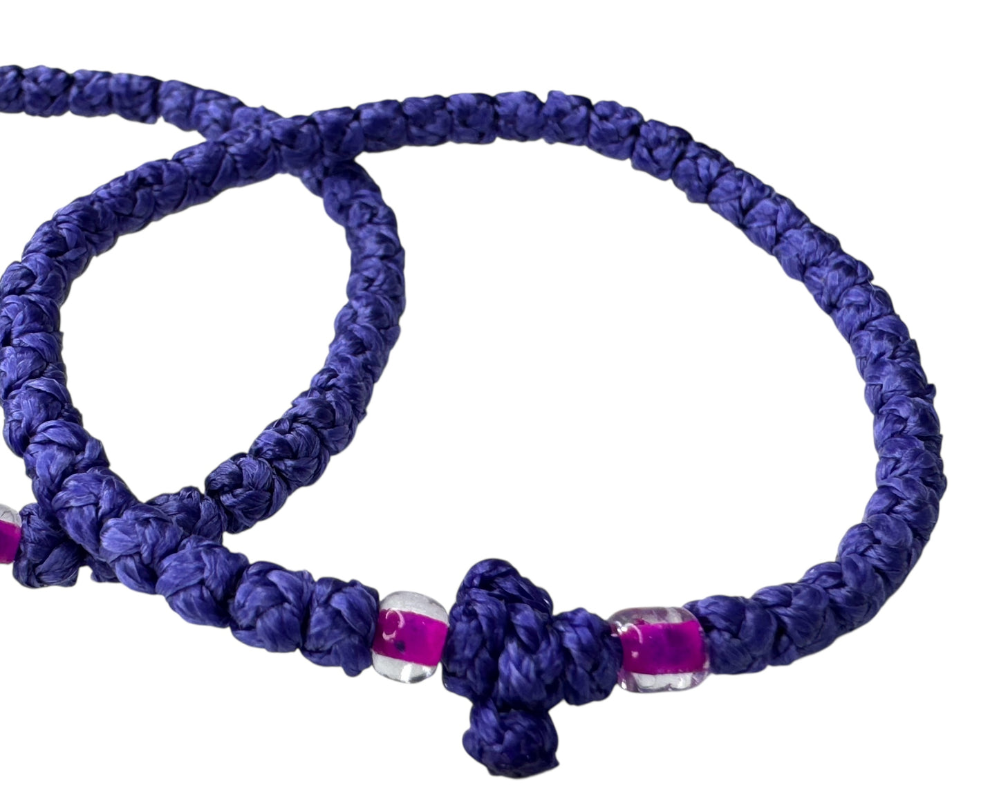 Greek Orthodox Komboskini Prayer Rope Bracelet Dark Purple
