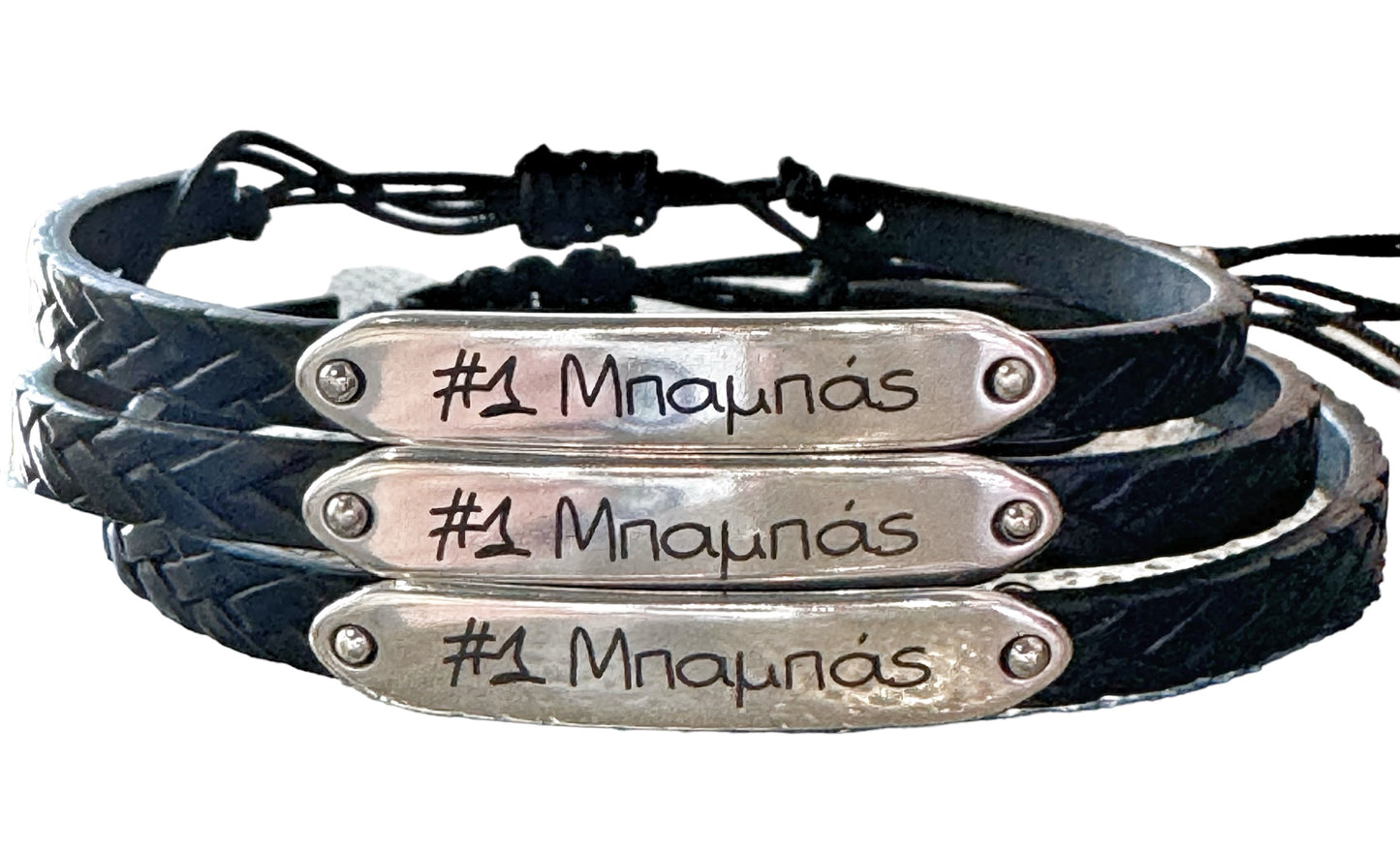 Greek Dad Leather Bracelet