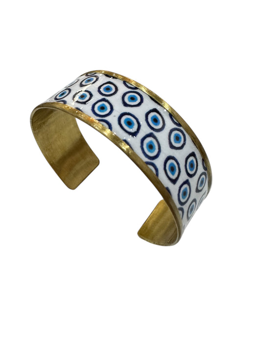 Evil Eye Brass Cuff Bracelet