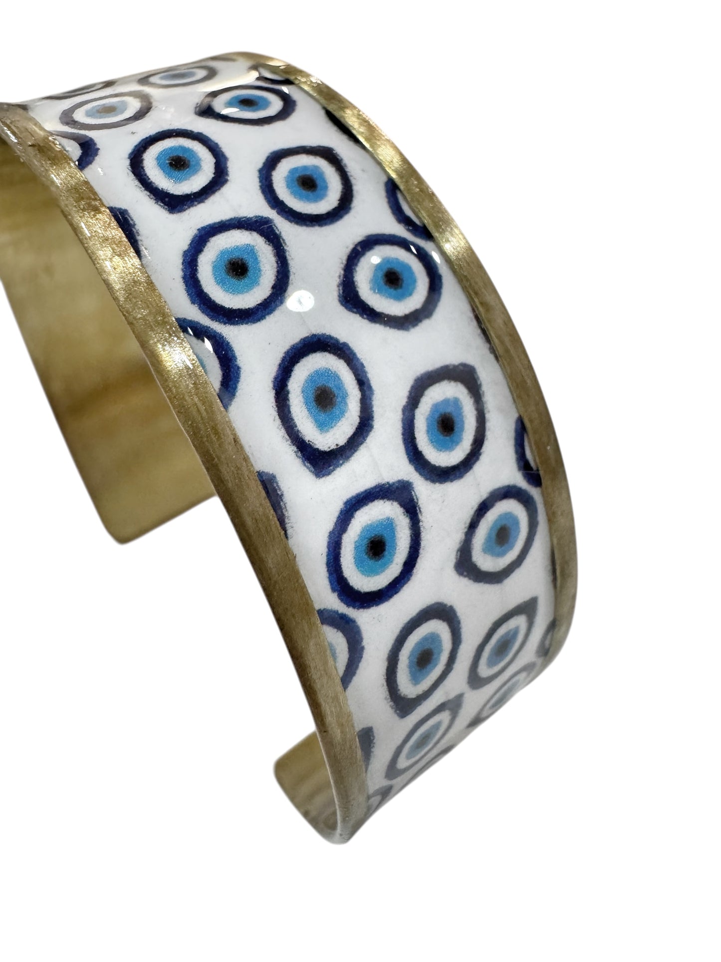 Evil Eye Brass Cuff Bracelet