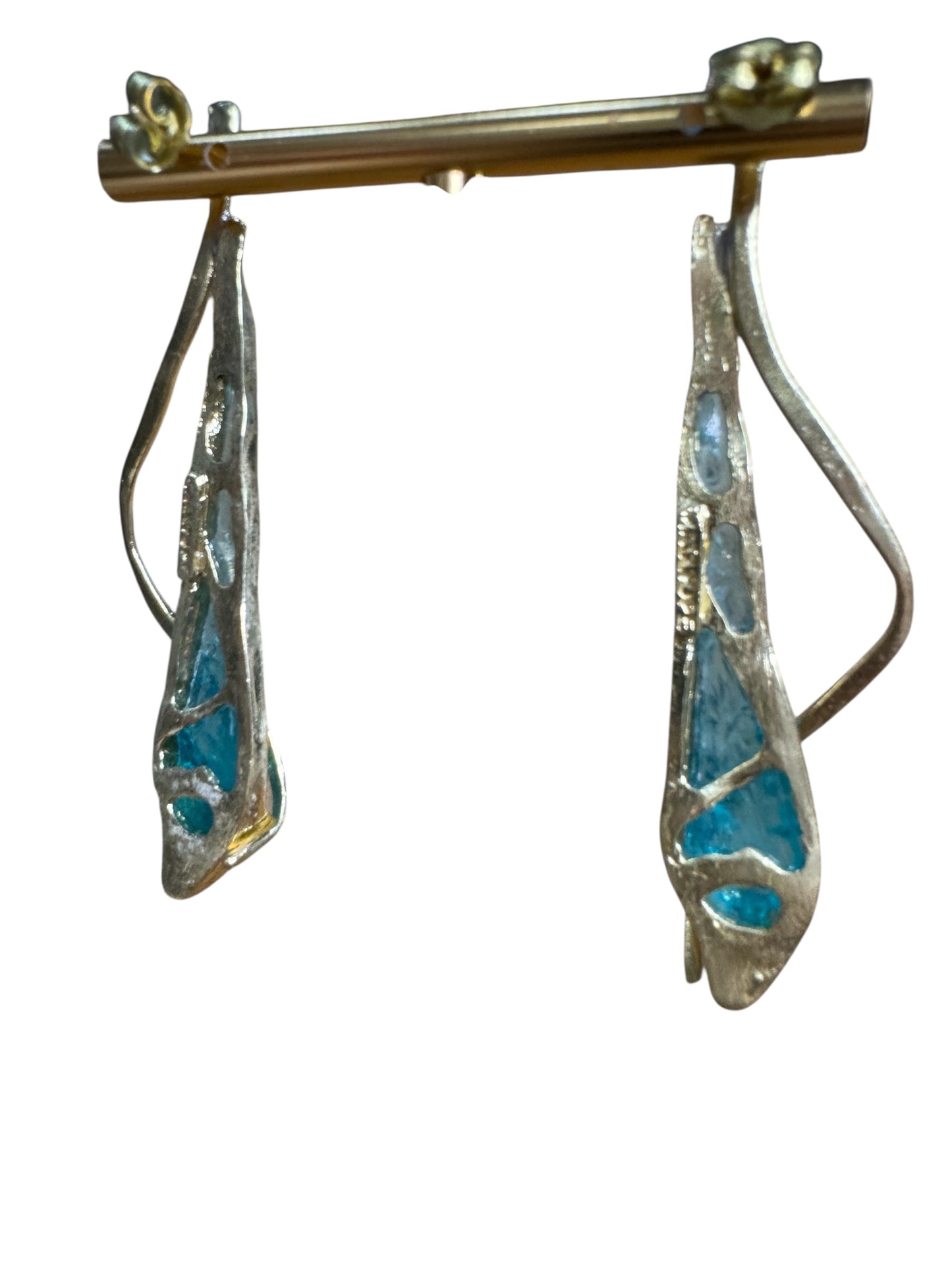 Brass And Resin Drop Earrings