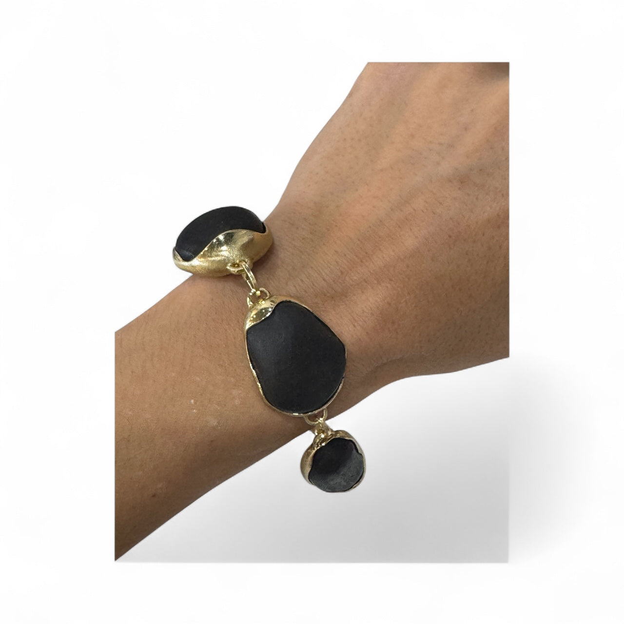White/Black Stone Chain Bracelet