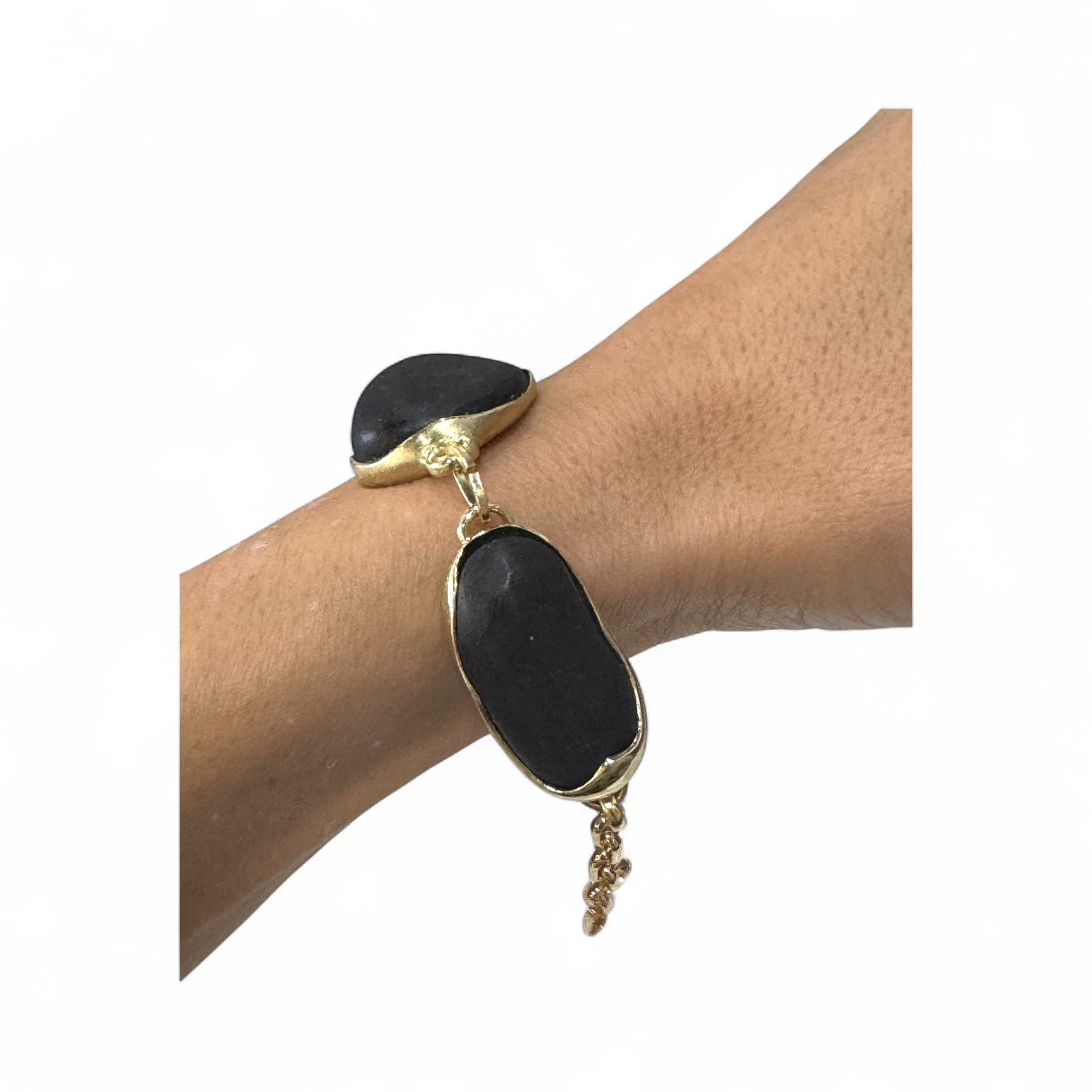 White/Black Stone Chain Bracelet
