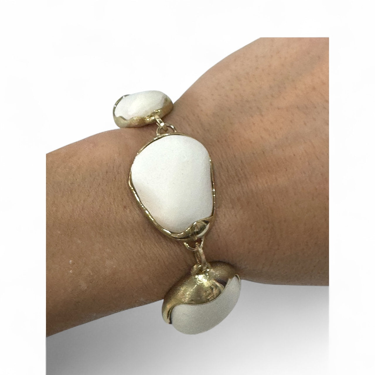 White/Black Stone Chain Bracelet