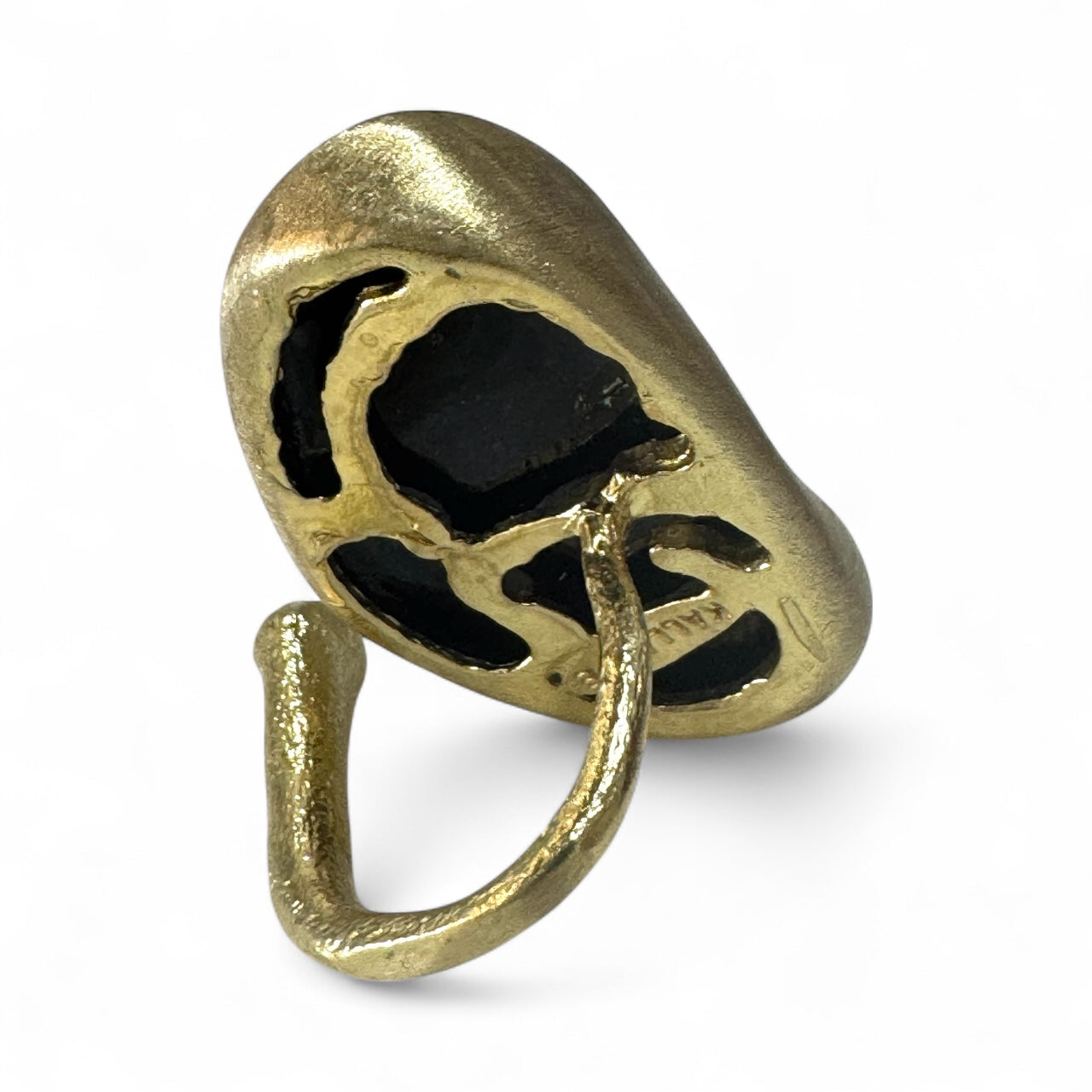 Black/White Stone Brass Ring
