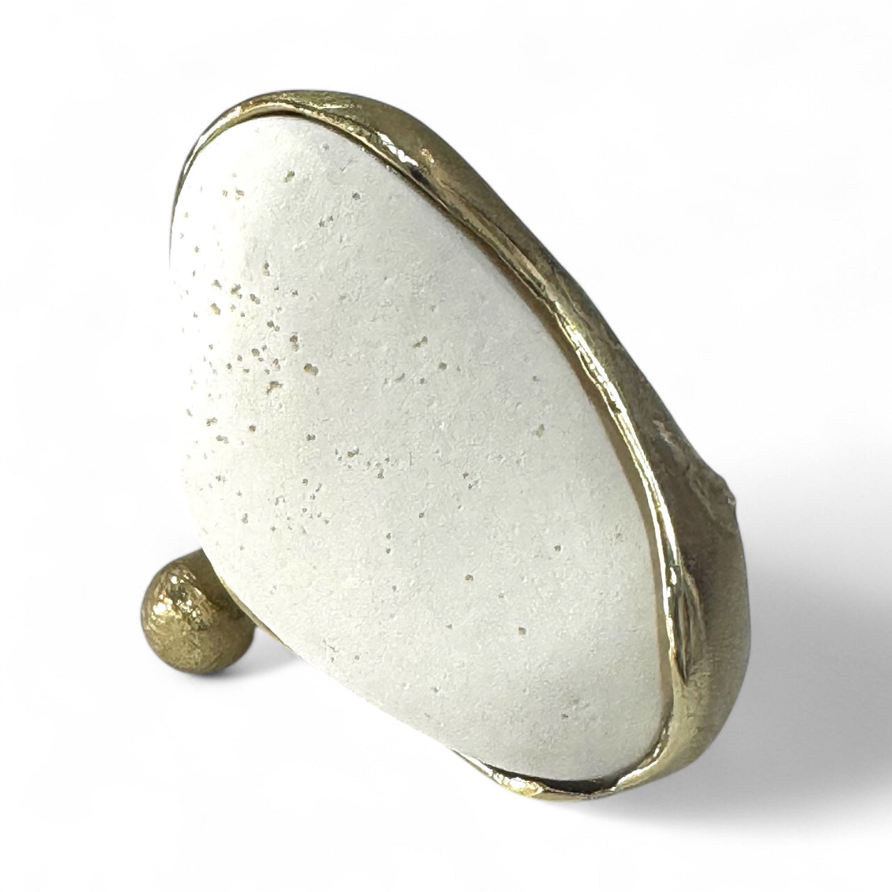 Black/White Stone Brass Ring