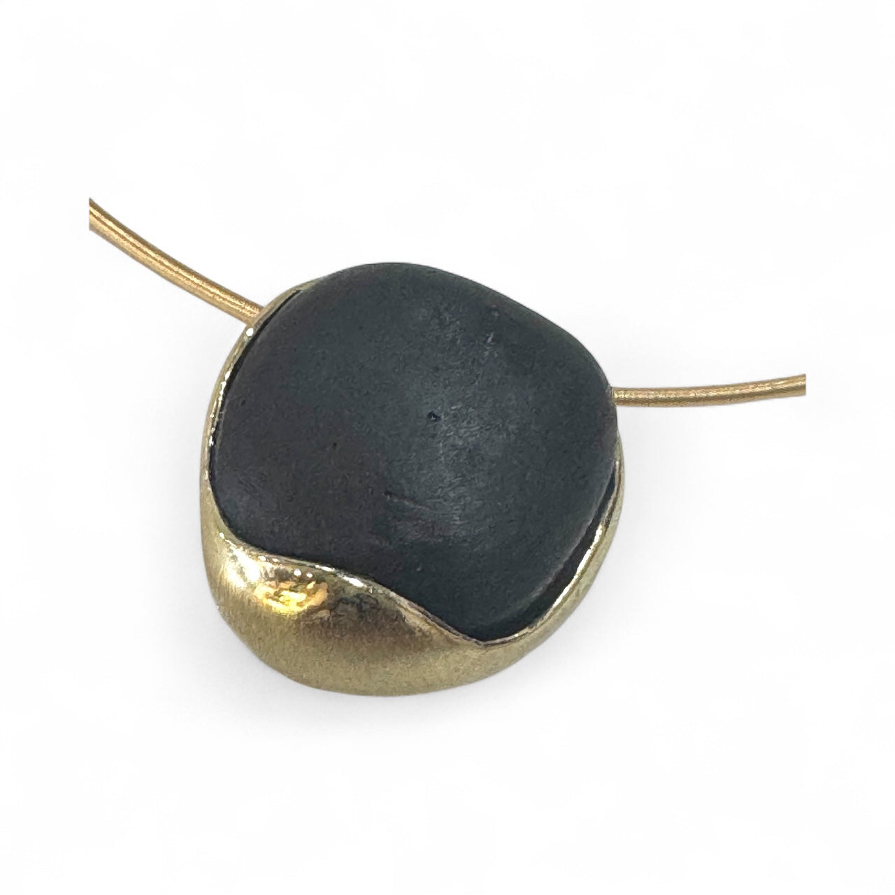 Brass Circular Cable Stone Necklace