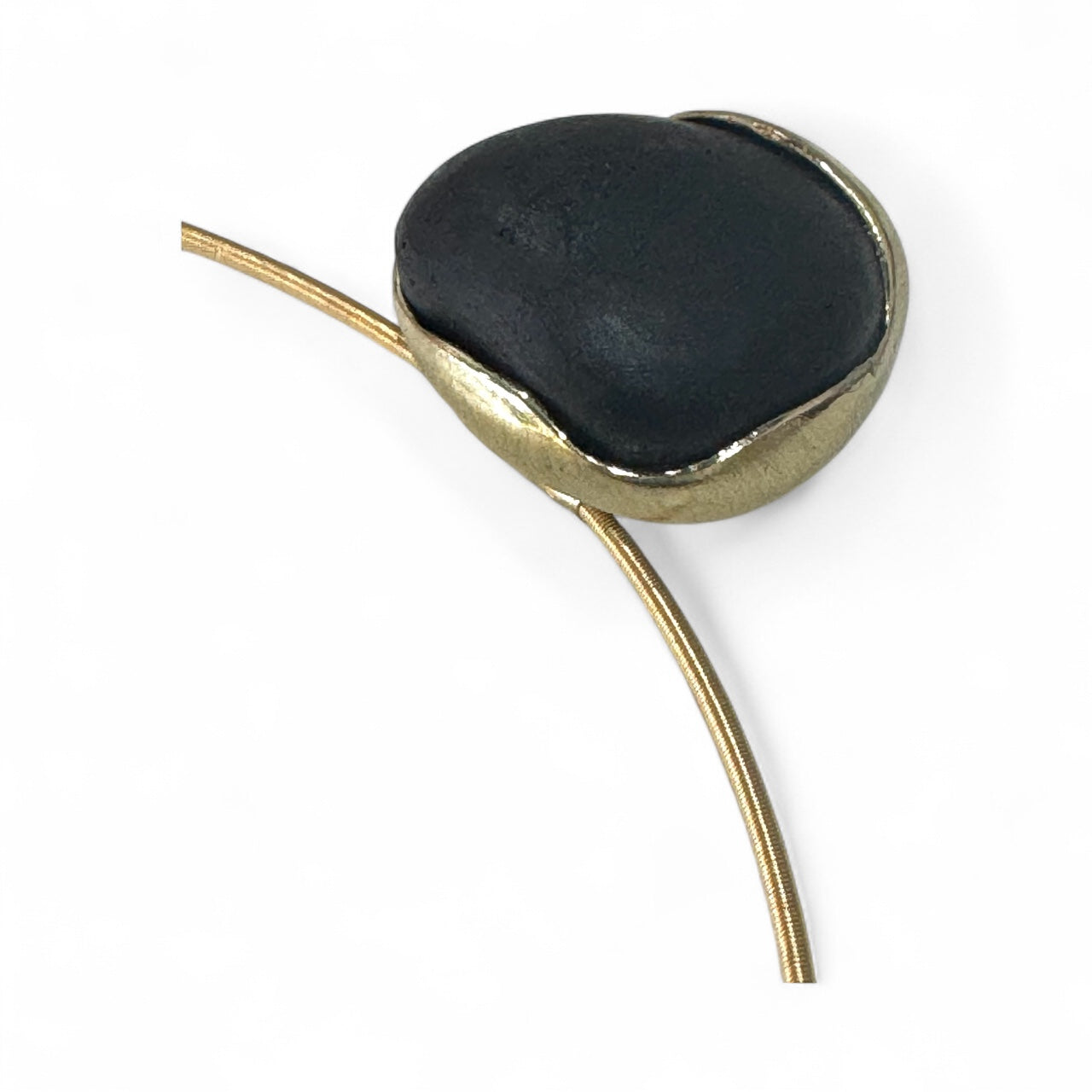 Brass Circular Cable Stone Necklace