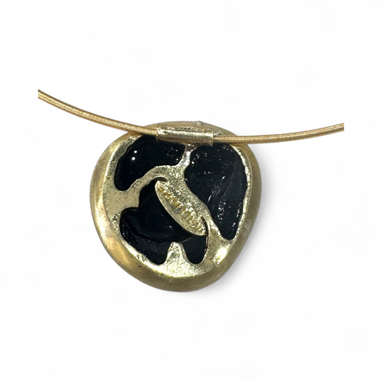 Brass Circular Cable Stone Necklace