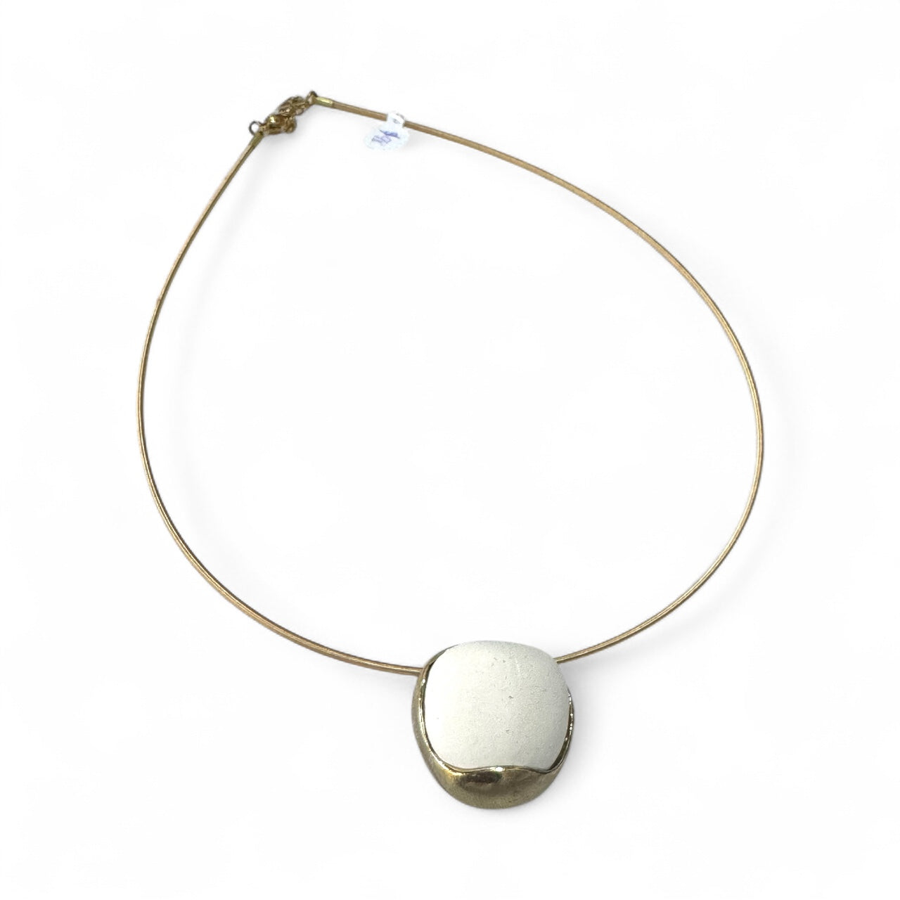 Brass Circular Cable Stone Necklace