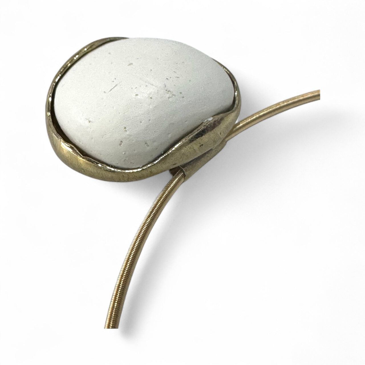 Brass Circular Cable Stone Necklace