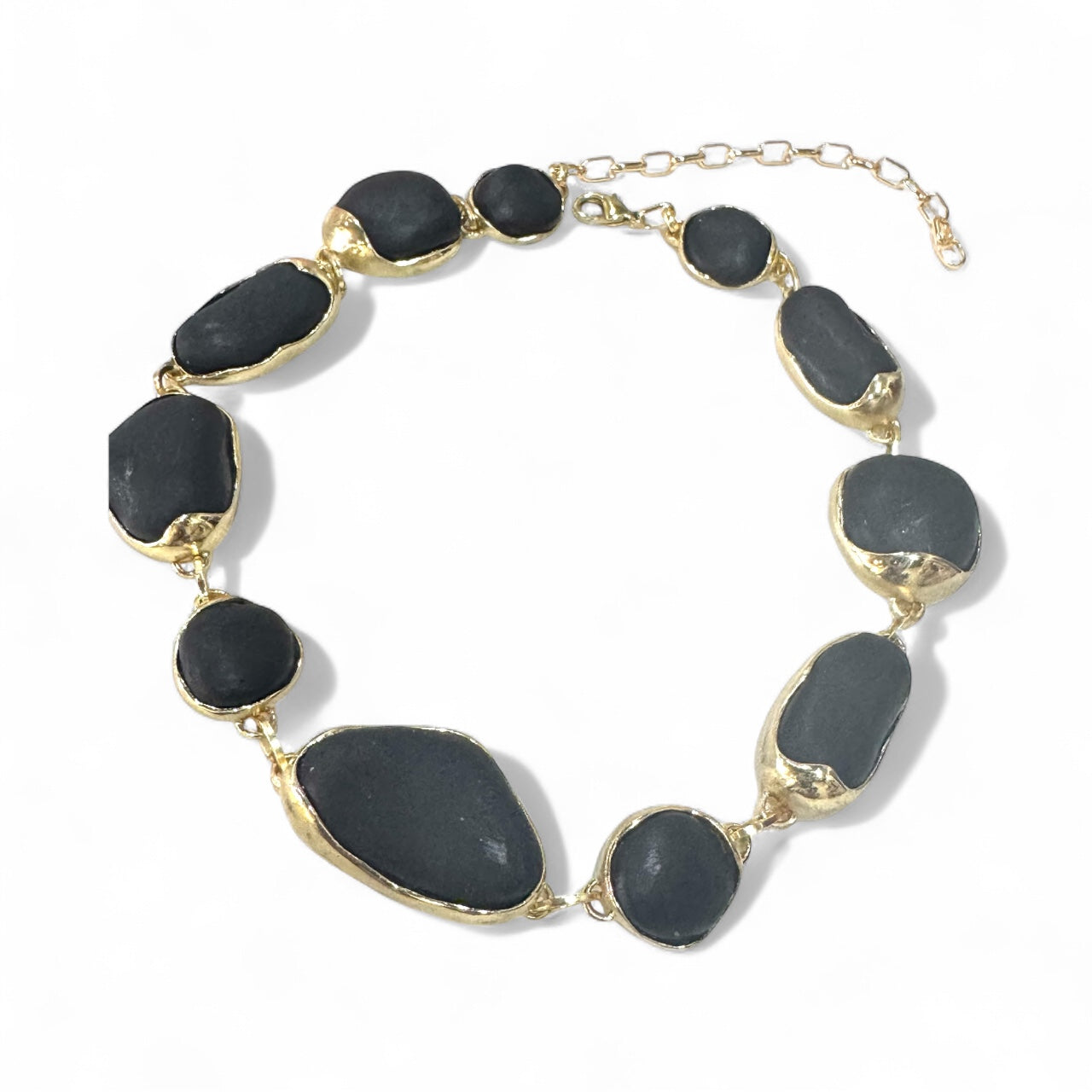 Brass Chain Necklace With Stone