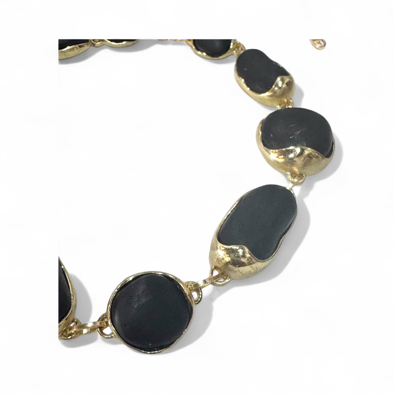 Brass Chain Necklace With Stone