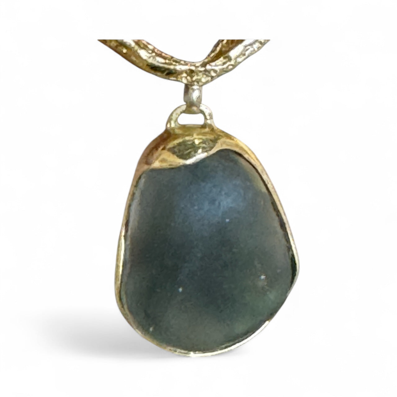 Stone Brass Drop Clip Earrings