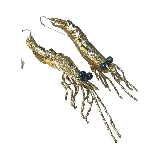 Prawn Brass Drop Earrings