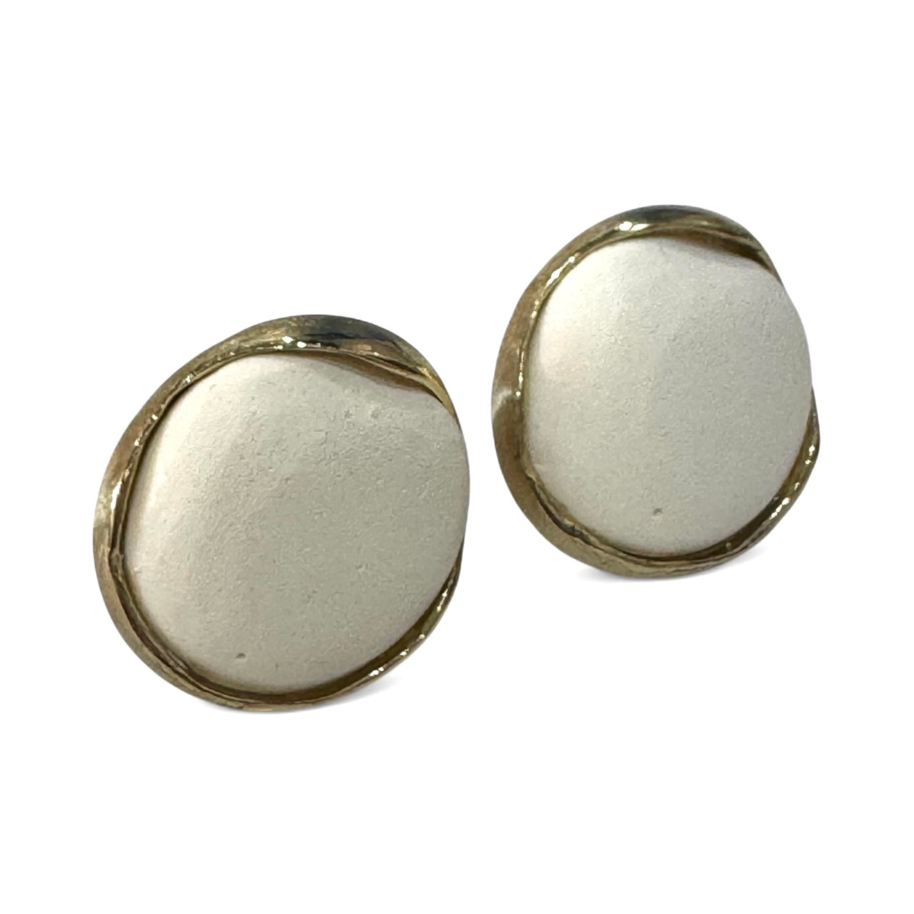 Brass Stone Stud Earrings