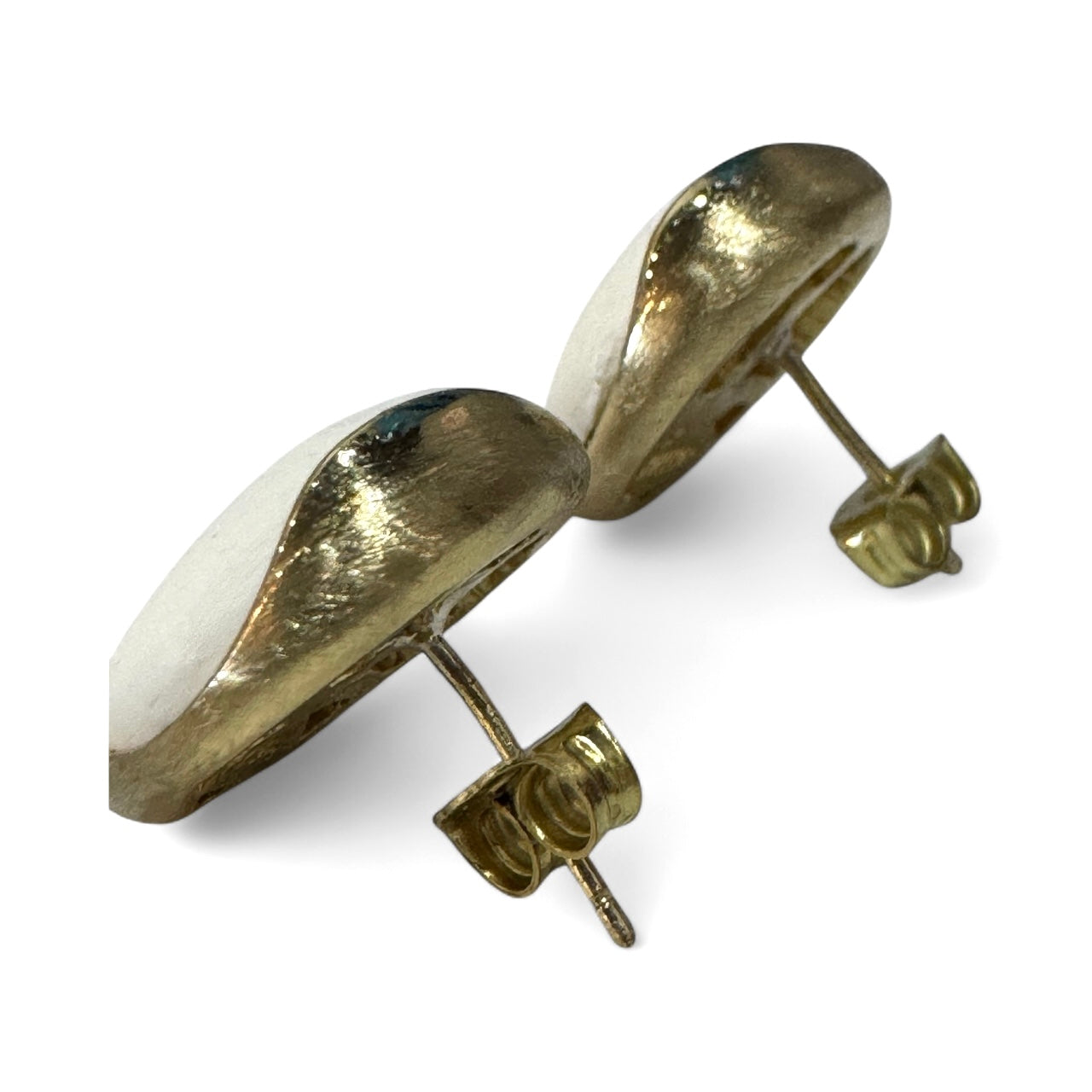 Brass Stone Stud Earrings