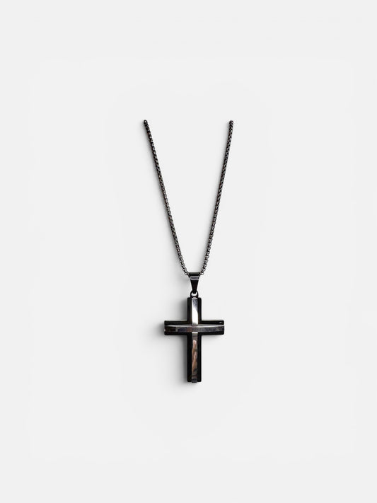 Cronus Black and Stainless Steel Cross