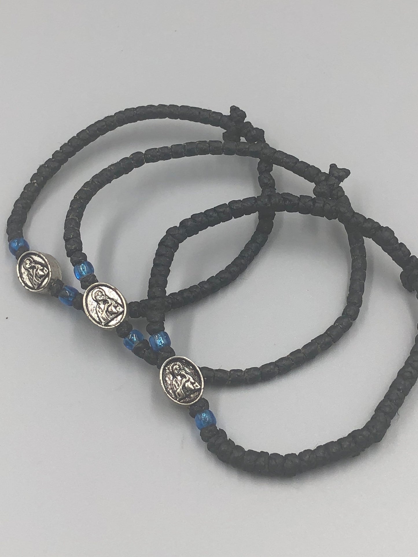 Komboskini Orthodox Prayer rope. Waxed with Virgin Mary